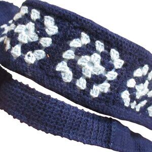 Vintage 1970s Necktie  Groovy Hand Knit Acrylic Yarn Woven Neck tie 56"